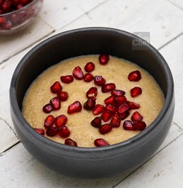 Little millet pudding with pomegranate Recipe